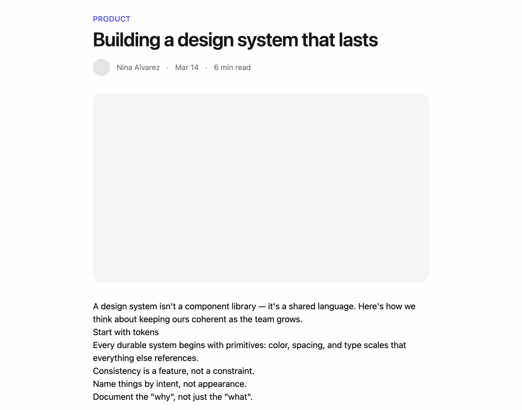 Article prose layout — Tailwind CSS Blog / Content layout preview