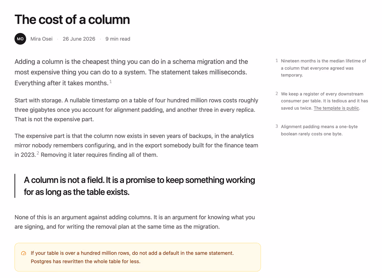Article with margin notes — Tailwind CSS Blog / Content layout preview