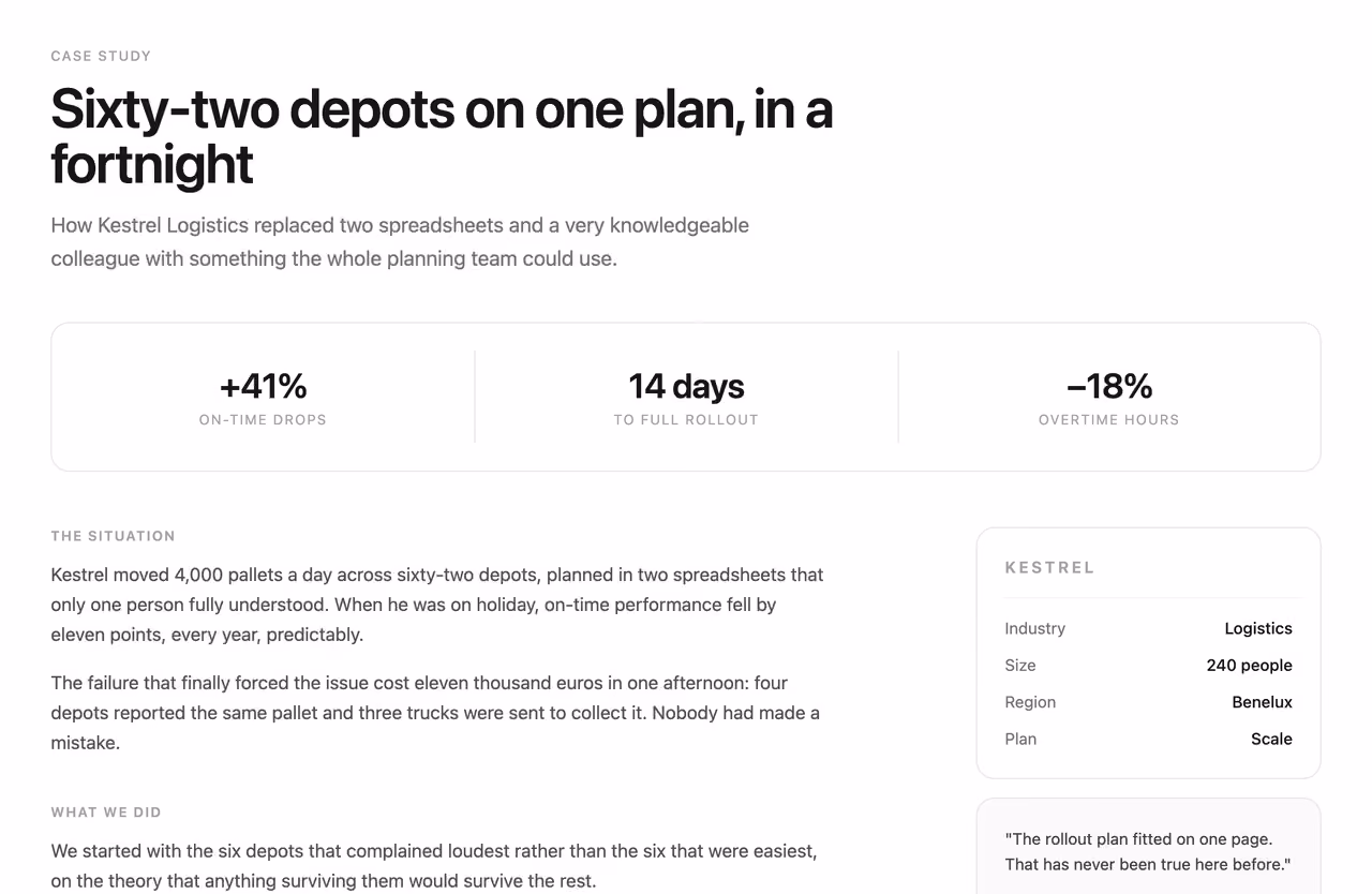 Case study layout — Tailwind CSS Blog / Content layout preview