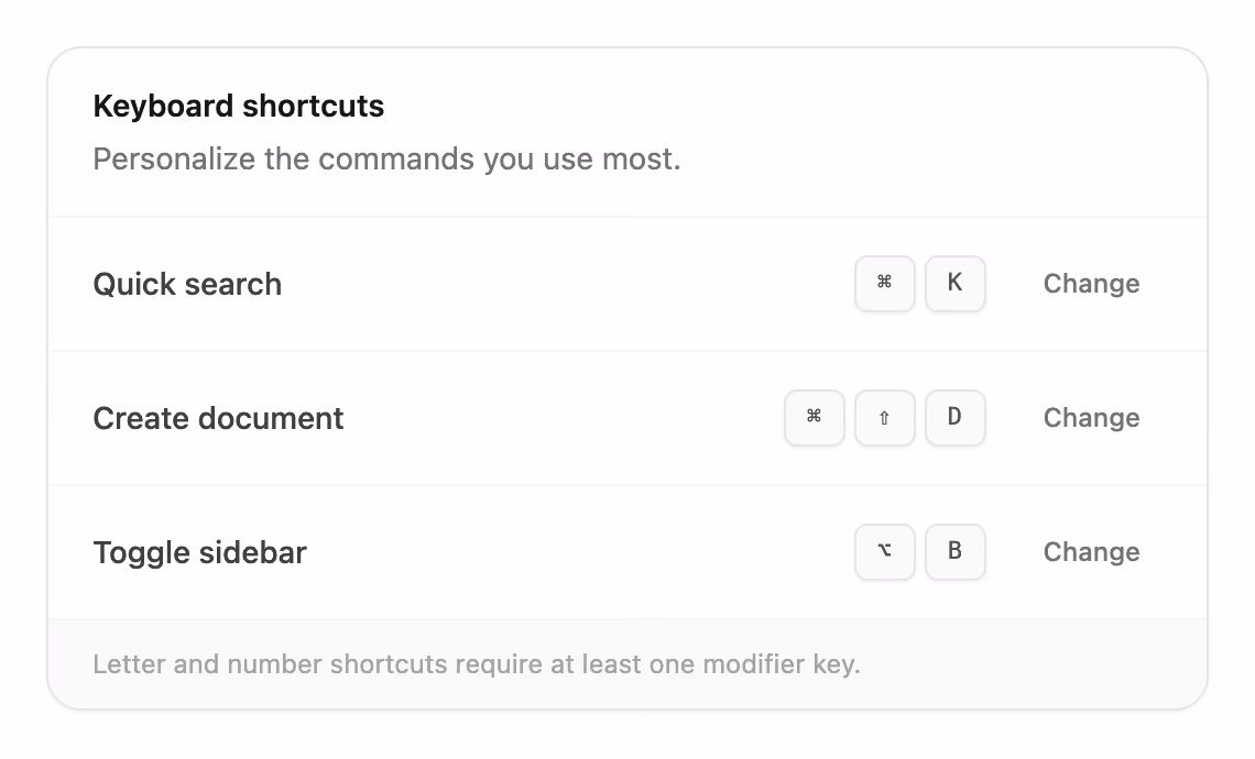 Keyboard shortcut recorder — Tailwind CSS Bonus layout preview