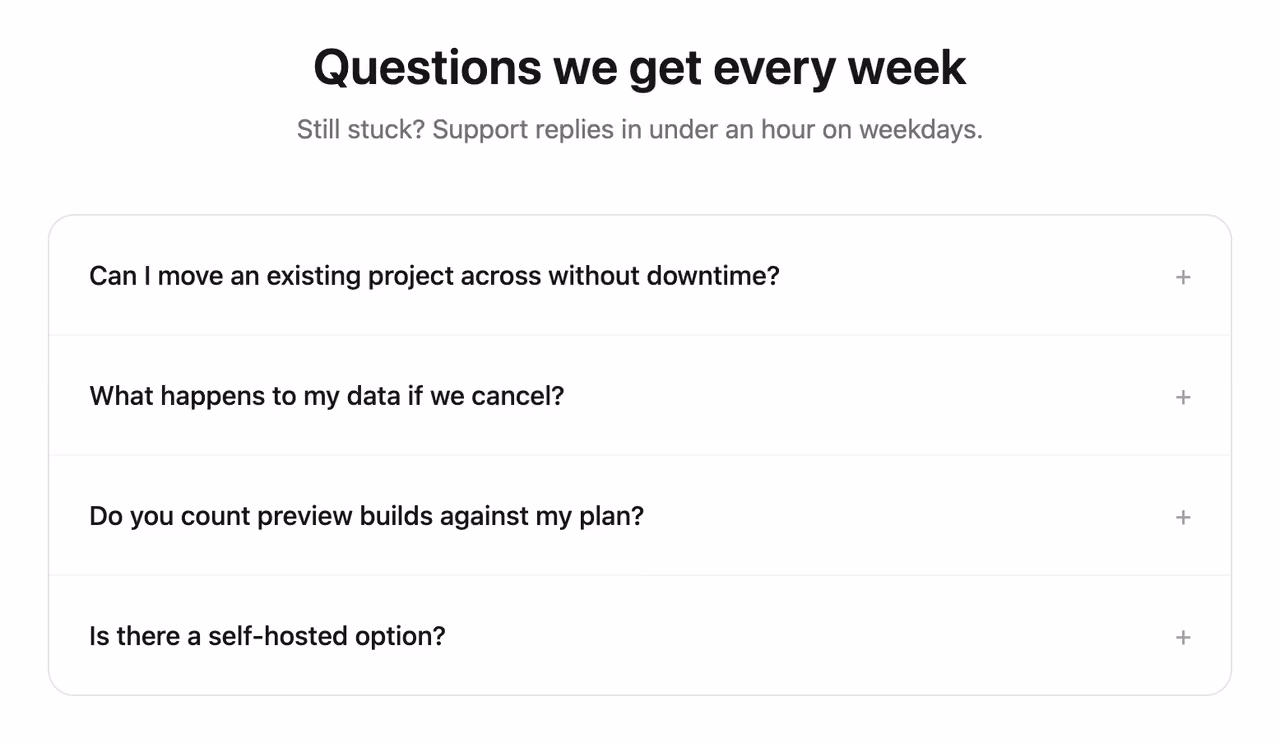 Accordion with helpful votes — Tailwind CSS FAQ layout preview