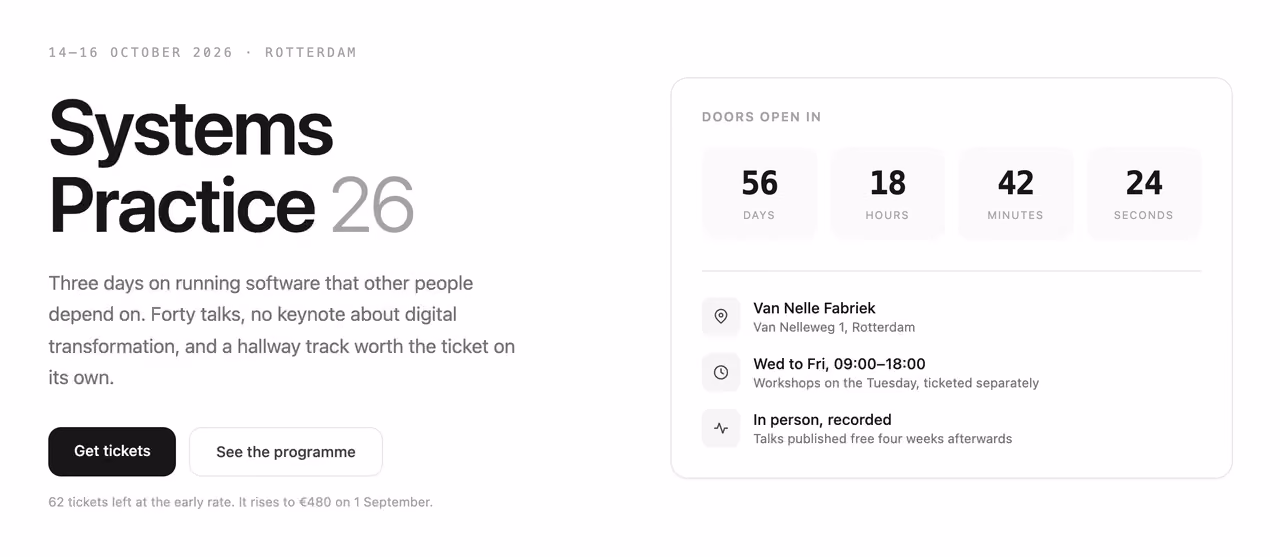 Event hero with countdown — Tailwind CSS Hero Sections layout preview
