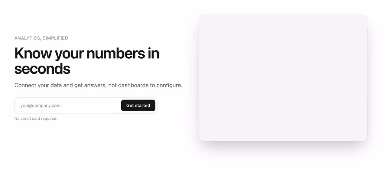 Split hero with screenshot — Tailwind CSS Hero Sections layout preview