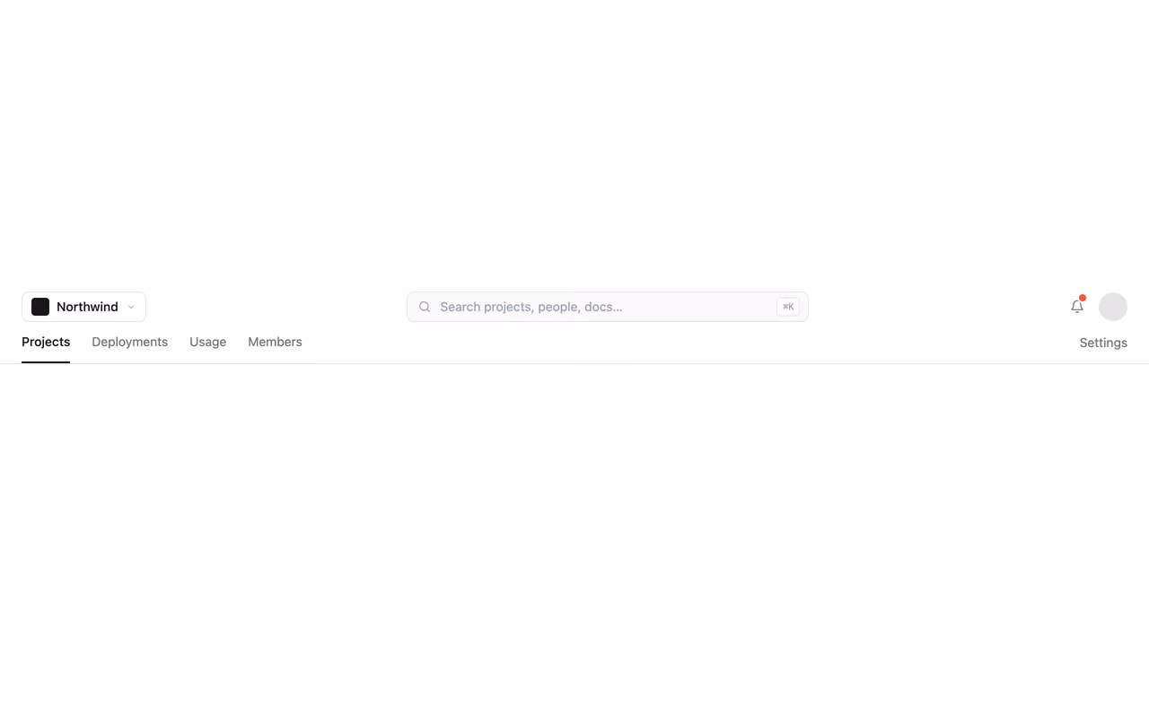 App bar with search and tabs — Tailwind CSS Nav Bars layout preview