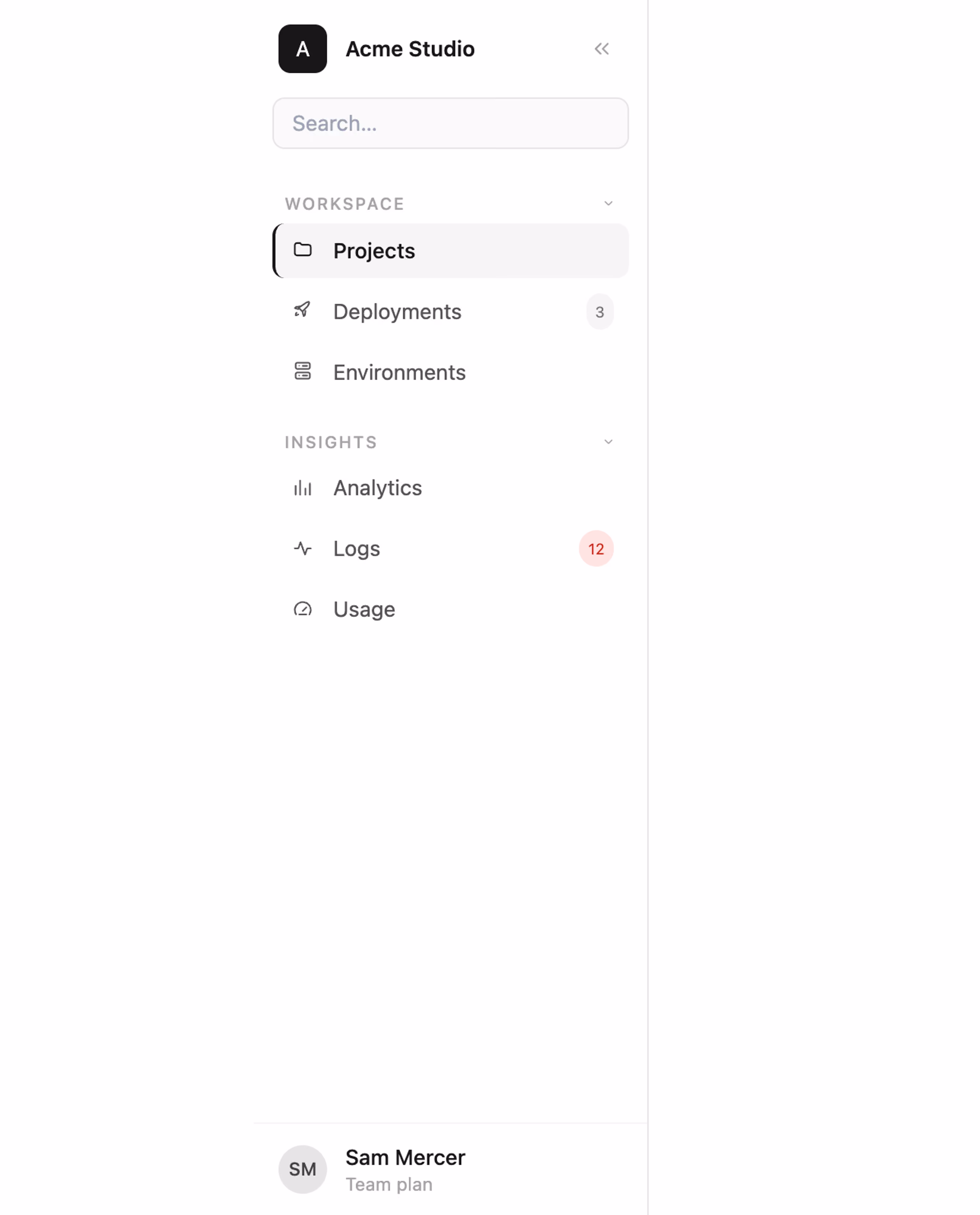 Collapsible sidebar nav — Tailwind CSS Nav Bars layout preview