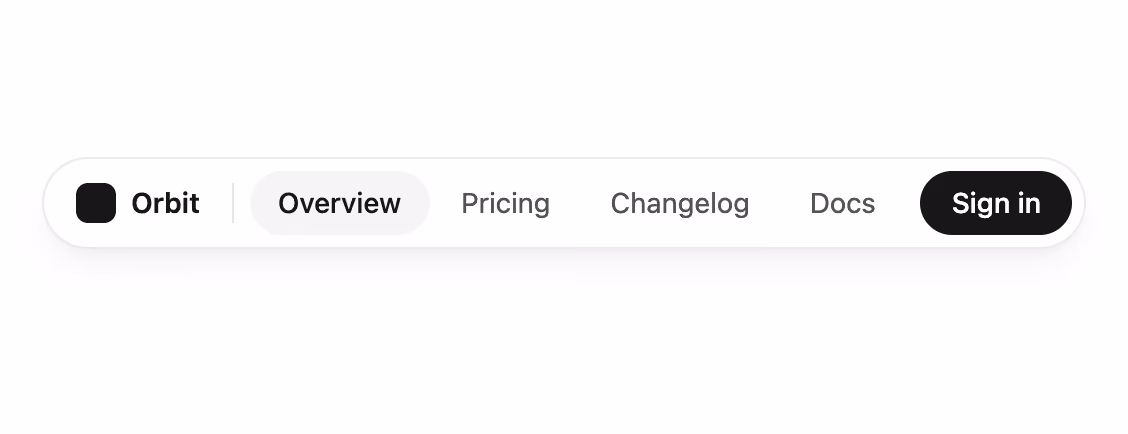 Floating pill nav — Tailwind CSS Nav Bars layout preview