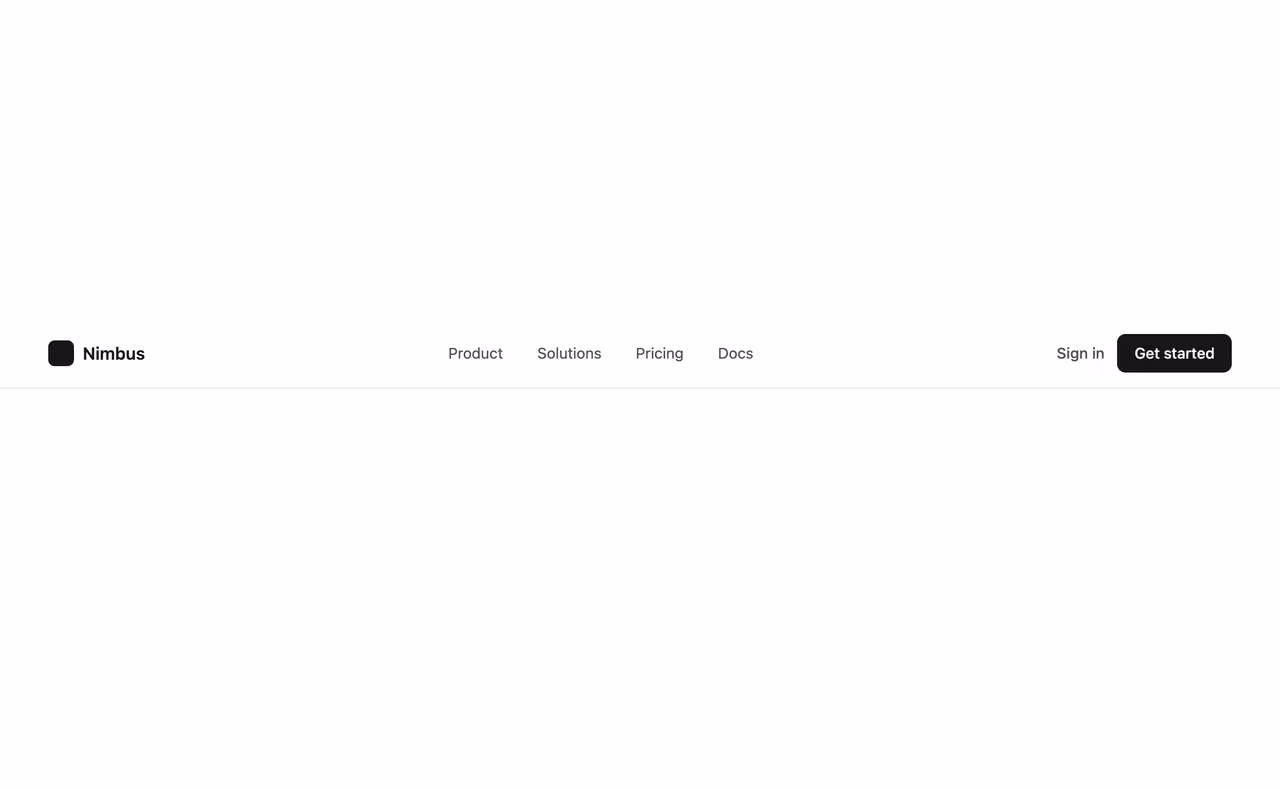Sticky top nav — Tailwind CSS Nav Bars layout preview
