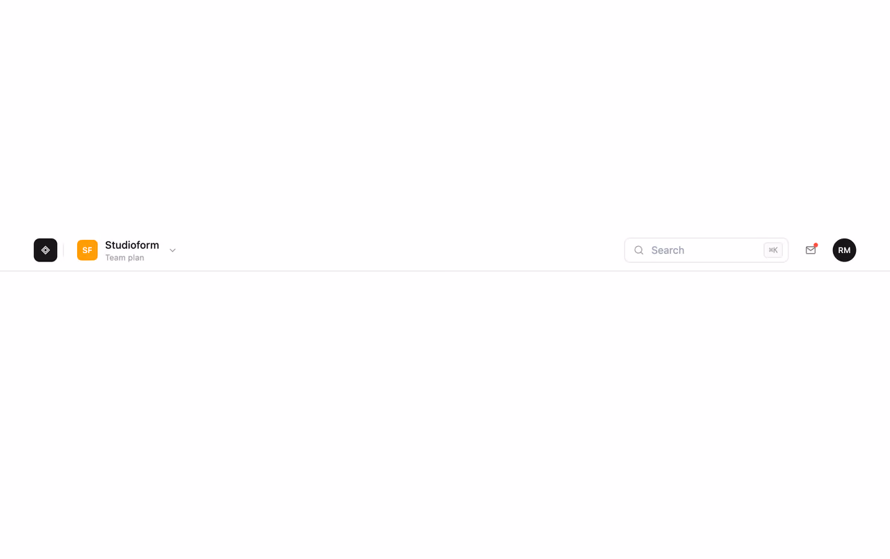 Workspace switcher nav — Tailwind CSS Nav Bars layout preview