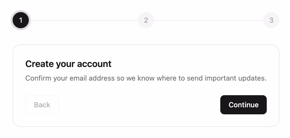 Stepper progress — Tailwind CSS Onboarding layout preview