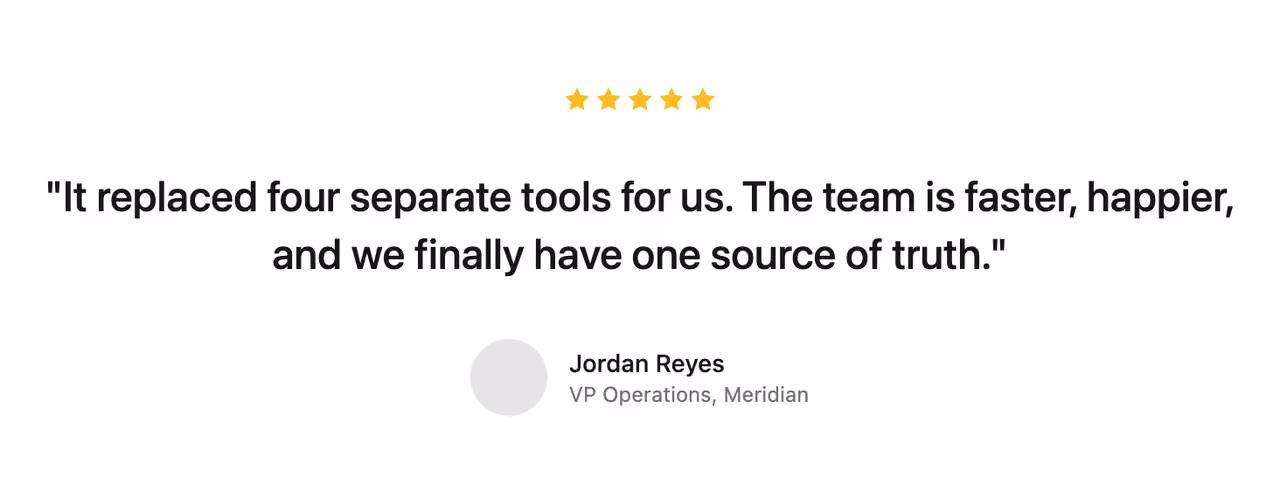 Featured single quote — Tailwind CSS Testimonials layout preview